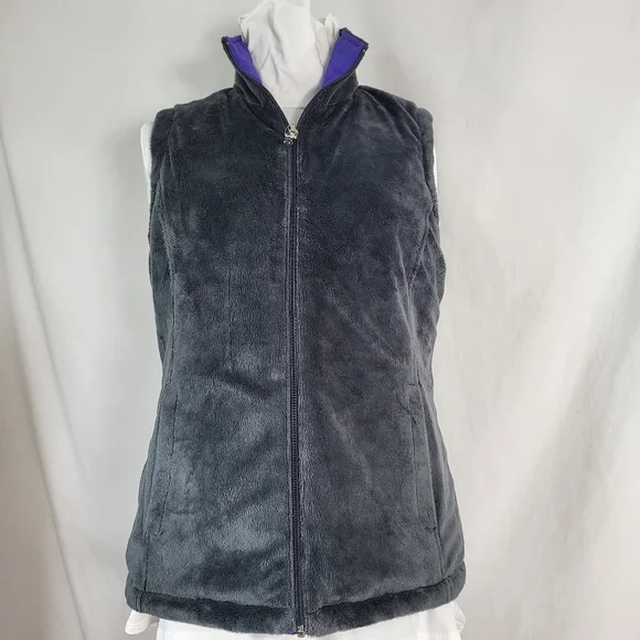 Free Country Purple Iris Reversible VEST Womens Size S Quilted Fleece Full Zip - Picture 5 of 15